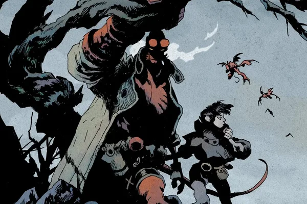 Okładka komiksu „Hellboy in Hell: Nothing but Blood” z Hellboyem w mrocznej, piekielnej scenerii.