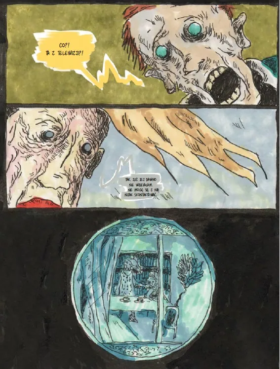 strona komiksu Zardzewiały Tankowiec