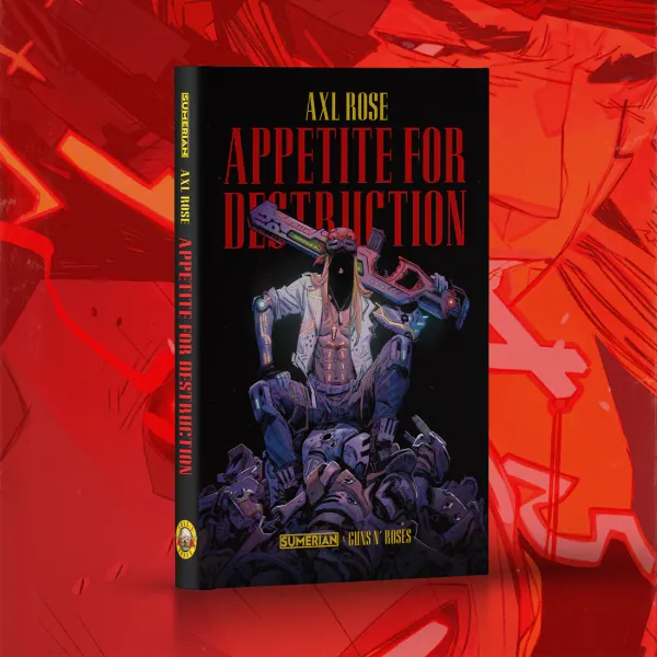 „Appetite for Destruction” w wersji komiksowej. Axl Rose jako cyborg