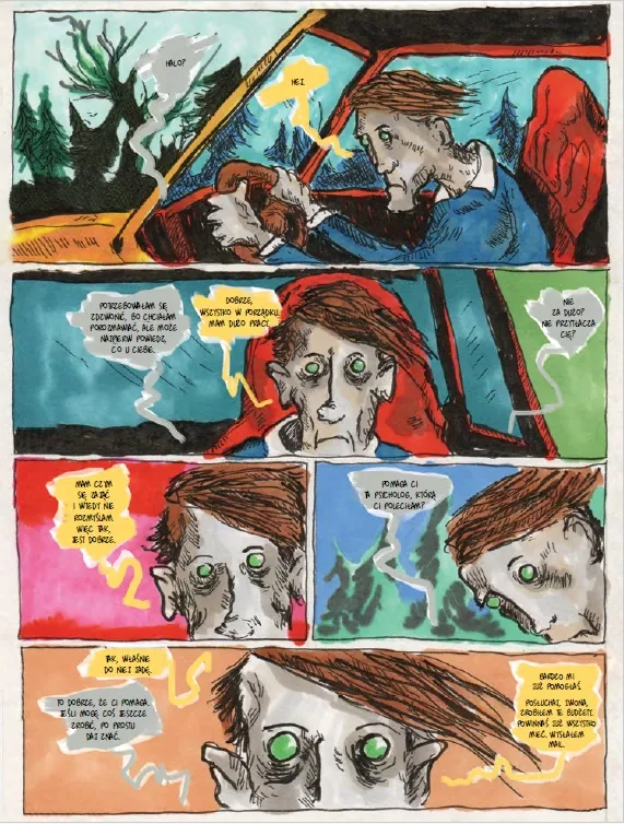 strona komiksu Zardzewiały Tankowiec