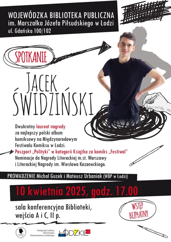 Jacek Świdziński spotka się z fanami w Wojewódzkiej Bibliotece Publicznej w Łodzi